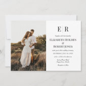 エレガントモノグラカスタムムフォト結婚ズ 招待状 (正面)