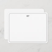 エレガントモノグラスタイリッシュムイニシャルモダン枠 ノートカード (正面/裏面)