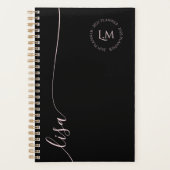 エレガントモノグラミニマルムイニシャルスクリプト名 プランナー手帳 (正面)