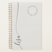 エレガントモノグラミニマルムイニシャルスクリプト名 プランナー手帳 (正面)