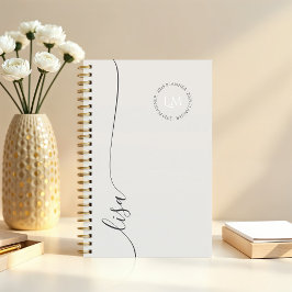 エレガントモノグラミニマルムイニシャルスクリプト名 プランナー手帳