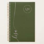 エレガントモノグラミニマルムイニシャルスクリプト名 プランナー手帳 (正面)