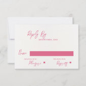 エレガントモノグラムかわいらし複雑なフローラ結婚ズ 出欠カード (裏面)