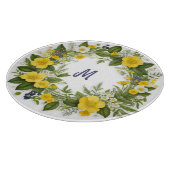 エレガントモノグラムのかわいらし春の花 カッティングボード (角)