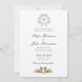 エレガントモノグラムのイタリアン結婚式招待状 招待状 (正面)