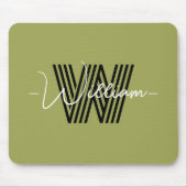 エレガントモノグラムのイニシャルとスクリプト マウスパッド (正面)