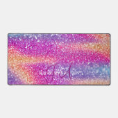 エレガントモノグラムのイニシャルカラフルグライトデスクマット デスクマット (正面)