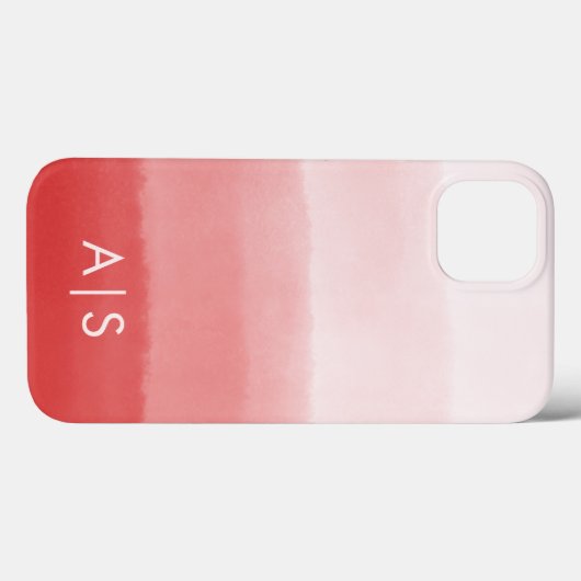 エレガントモノグラムのイニシャル色あせたコーラルレッドグラデーション Case-Mate iPhoneケース (裏面 (横))
