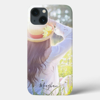 エレガントモノグラムのカスタム写真 iPhone 13ケース