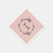 エレガントモノグラムのシンプルバラ金ゴールド結婚s スタンダードカクテルナプキン (角)