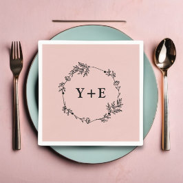 エレガントモノグラムのシンプルバラ金ゴールド結婚s スタンダードカクテルナプキン