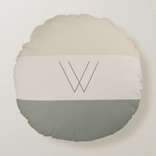 エレガントモノグラムのスタイリッシュイニシャル ラウンドクッション (正面)
