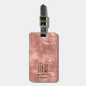 エレガントモノグラムのバラ金ゴールド ラゲッジタグ (正面縦)