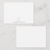 エレガントモノグラムのパーソナライズされた ノートカード (正面/裏面)