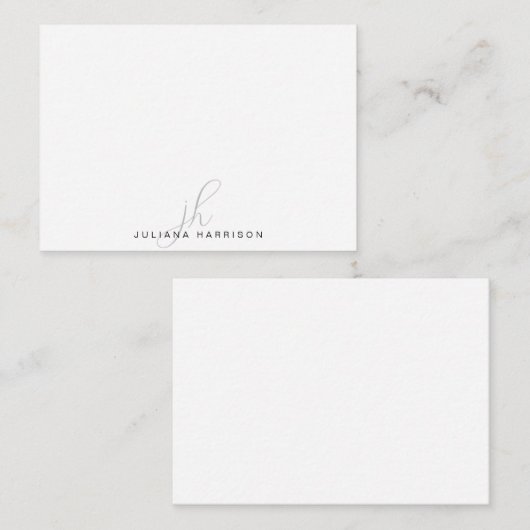 エレガントモノグラムのパーソナライズされた ノートカード (正面/裏面)