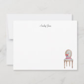 エレガントモノグラムのフランスの本付き椅子 サンキューカード (正面)