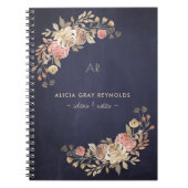 エレガントモノグラムのフローラプロフェッショナル ノートブック (正面)