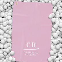 エレガントモノグラムのモダンイニシャル名ピンク