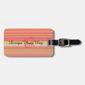 エレガントモノグラムのモダンストライプモダン ラゲッジタグ (正面横)