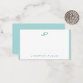 エレガントモノグラムのモダンテンプレート ノートカード (正面/裏面インサイチュ)