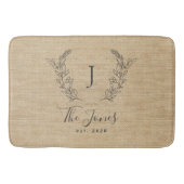 エレガントモノグラムのモダンファームハウス バスマット (正面)