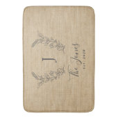 エレガントモノグラムのモダンファームハウス バスマット (正面縦)