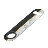 エレガントモノグラムのモダン大理石ブラック金ゴールド スピード栓抜き (裏面アングル)