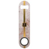 エレガントモノグラムのモダン大理石ブラック金ゴールド スピード栓抜き (正面)