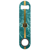 エレガントモノグラムのモダン大理石ブラック金ゴールド スピード栓抜き (正面)