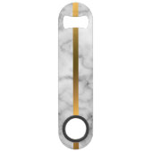 エレガントモノグラムのモダン大理石ブラック金ゴールド スピード栓抜き (裏面)