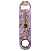 エレガントモノグラムのモダン大理石ブラック金ゴールド スピード栓抜き (正面)