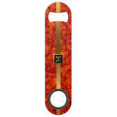 エレガントモノグラムのモダン大理石ブラック金ゴールド スピード栓抜き (正面)