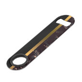 エレガントモノグラムのモダン大理石ブラック金ゴールド スピード栓抜き (裏面アングル)