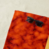 エレガントモノグラムのモダン大理石ブラック金ゴールド ビーチタオル (インサイチュ)