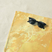 エレガントモノグラムのモダン大理石ブラック金ゴールド ビーチタオル (インサイチュ)