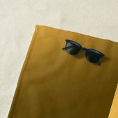 エレガントモノグラムのモダン大理石ブラック金ゴールド ビーチタオル (インサイチュ)