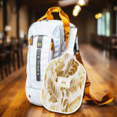 エレガントモノグラムのモンステラ金ゴールド ピックルボールラケット