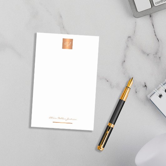 エレガントモノグラムの名パーソナライズされた ポストイット