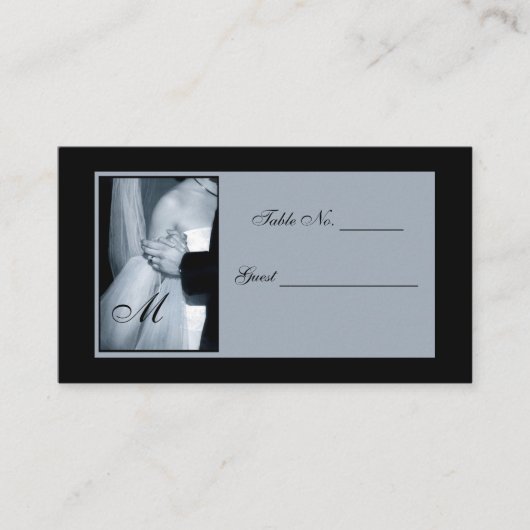 エレガントモノグラムの座席表表の設定 プレイスカード (正面)