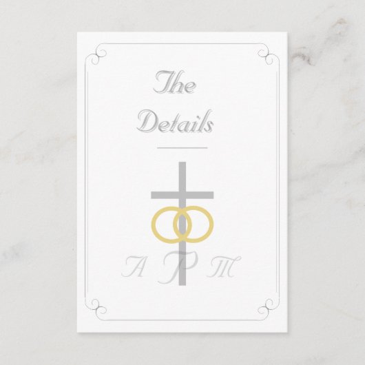 エレガントモノグラムの教結婚派 エンクロージャーカード (正面)