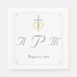 エレガントモノグラムの教結婚派 スタンダードランチョンナプキン