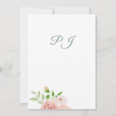 エレガントモノグラムの水色フローラ結婚 招待状 (裏面)