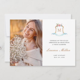 エレガントモノグラムの紋卒業 案内状