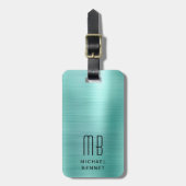 エレガントモノグラムの緑 ラゲッジタグ (正面縦)