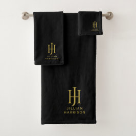 エレガントモノグラムの赤面 バスタオルセット