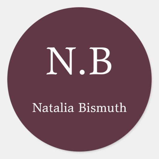 エレガントモノグラムの赤 ラウンドシール (正面)