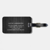 エレガントモノグラムの金ゴールドブラシ付きメタリック荷物 ラゲッジタグ (裏面横)