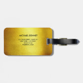 エレガントモノグラムの金ゴールドブラシ付きメタリック荷物 ラゲッジタグ (裏面横)