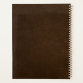 エレガントモノグラムの金ゴールドモダン茶 プランナー手帳 (裏面)