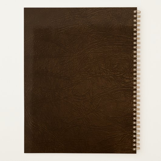 エレガントモノグラムの金ゴールドモダン茶 プランナー手帳 (裏面)